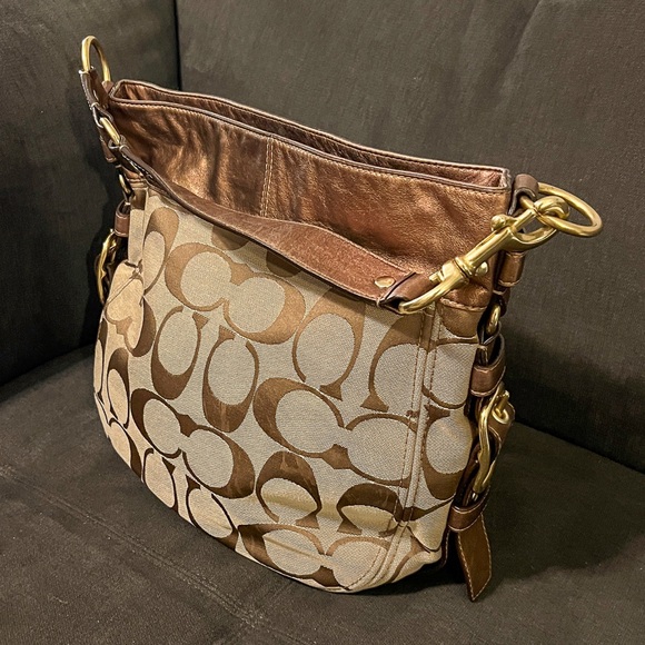 Coach Metallic Brown and Tan Zoe bag - Picture 3 of 7